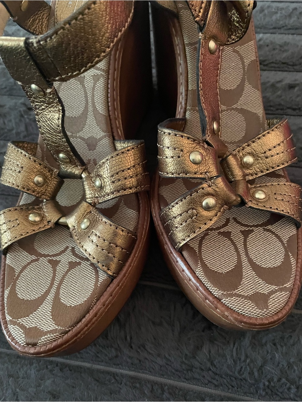 Authentic Coach Mayra Wedge Sandals 10B - Picture 3 of 6